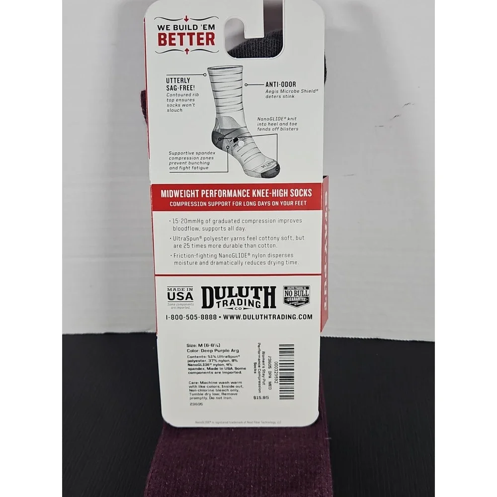 Duluth Trading Womens Sz Medium  6-8.5 Knee High Socks Midweight 1699